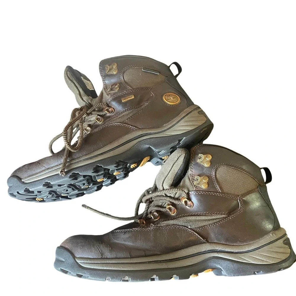Timberland Mens Chocorua Trail Waterproof Hiking Boots Gore-Tex Trail Brown 10.5